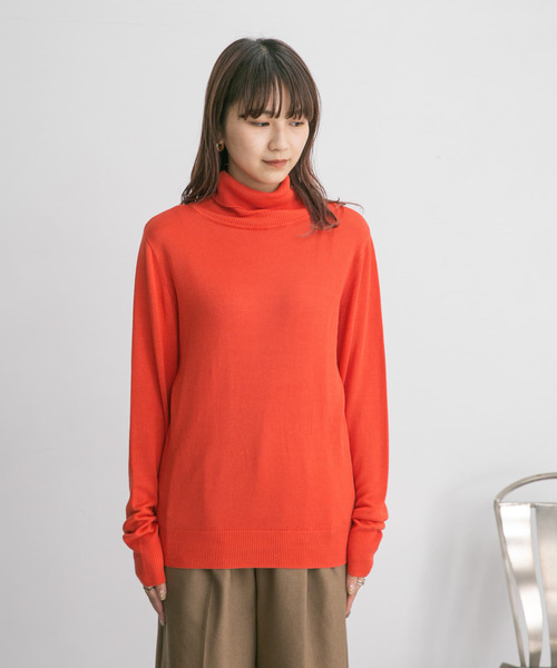 KBF（ケイビーエフ）の「ハイネックコンパクトニット（ニット/セーター・レディース・ブラウン/グリーン/オレンジ・ONE）」の15枚目の写真