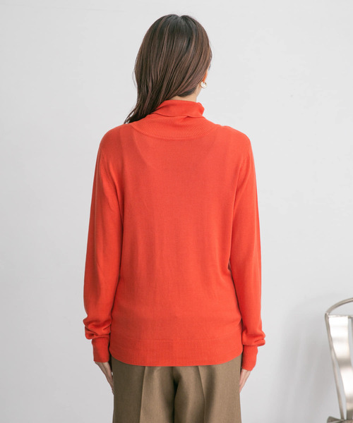 KBF（ケイビーエフ）の「ハイネックコンパクトニット（ニット/セーター・レディース・ブラウン/グリーン/オレンジ・ONE）」の13枚目の写真