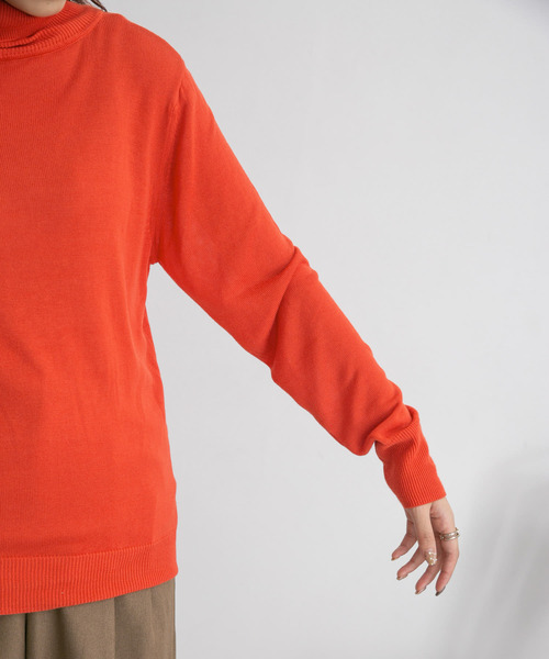 KBF（ケイビーエフ）の「ハイネックコンパクトニット（ニット/セーター・レディース・ブラウン/グリーン/オレンジ・ONE）」の12枚目の写真