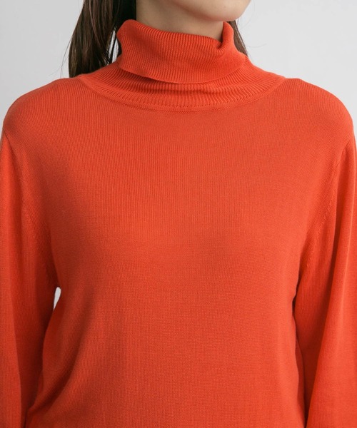 KBF（ケイビーエフ）の「ハイネックコンパクトニット（ニット/セーター・レディース・ブラウン/グリーン/オレンジ・ONE）」の10枚目の写真