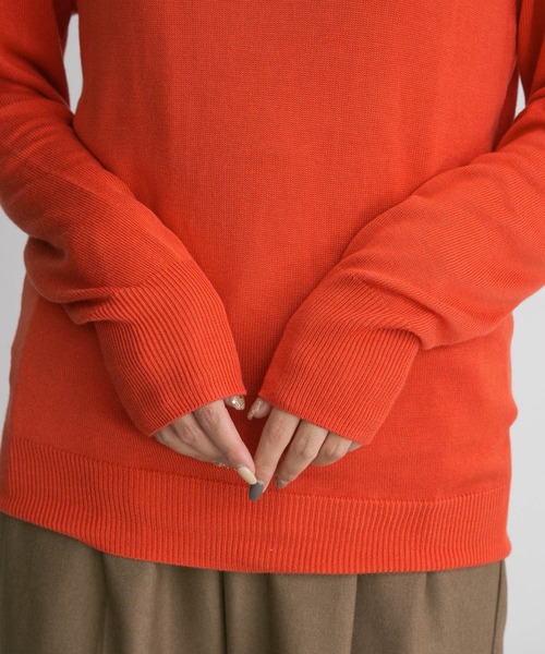 KBF（ケイビーエフ）の「ハイネックコンパクトニット（ニット/セーター・レディース・ブラウン/グリーン/オレンジ・ONE）」の9枚目の写真