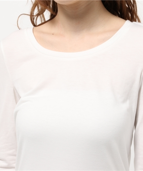 OUTLET（アウトレット）の「【DouDou】クルーカットソー（Tシャツ/カットソー・レディース・オフホワイト・FREE）」の5枚目の写真