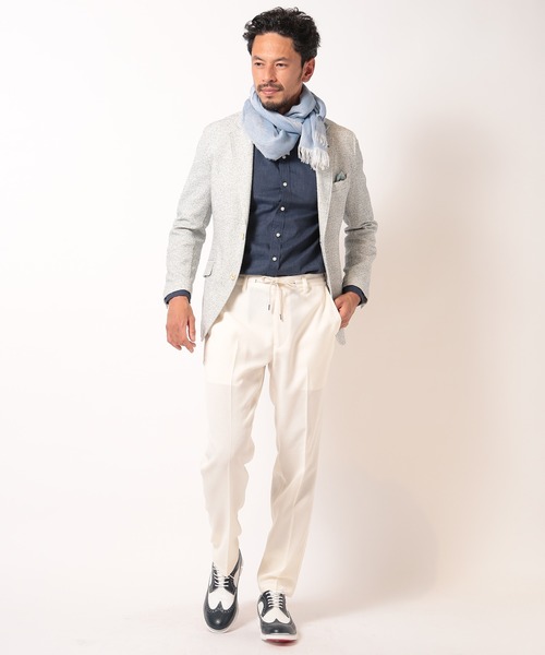 MEN'S BIGI（メンズビギ）の「ペイズリージャカードストール（ストール/ショール・メンズ・サックスブルー/ベージュ・FREE）」の9枚目の写真