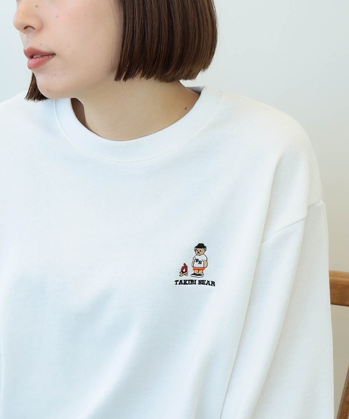 BEAMS HEART(ビームスハート)の「【ユニセックス】タキビ ベアー ビッグ スウェット(スウェット・メンズ・オフホワイト/ホワイト系その他/ネイビー・SMALL/MEDIUM/LARGE)」の12枚目の写真
