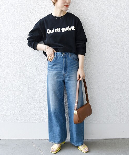 monmimi(モンミミ)の「【SHIPS any別注】MONMIMI: ロゴ プリント スウェット 23SS(スウェット・レディース・ライトグリーン/ベージュ/ブラック・ONE SIZE)」の16枚目の写真