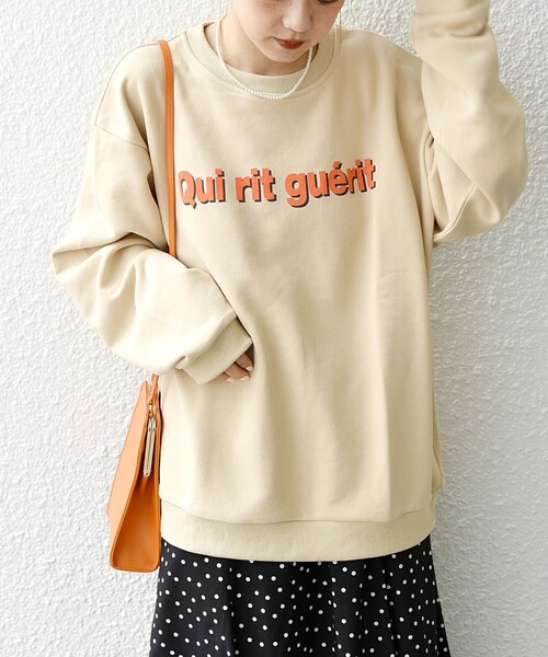 monmimi(モンミミ)の「【SHIPS any別注】MONMIMI: ロゴ プリント スウェット 23SS(スウェット・レディース・ライトグリーン/ベージュ/ブラック・ONE SIZE)」の19枚目の写真