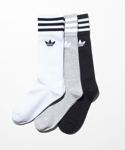 adidas（アディダス）の「《WEB限定》【ADIDAS/アディダス】オリジナルス ソリッドクルーソックス/靴下（ソックス/靴下・メンズ・ホワイト/ブラック・FREE）」の2枚目の写真