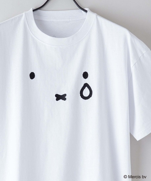Miffy（ ミッフィー）の「【 MIFFY/ミッフィー】コラボ Tシャツ ドロップショルダー 　オーバーサイズ（Tシャツ/カットソー・メンズ・ピンク系その他/オフホワイト/ブルー系その他/ホワイト・MEDIUM/SMALL/X-LARGE/LARGE）」の10枚目の写真