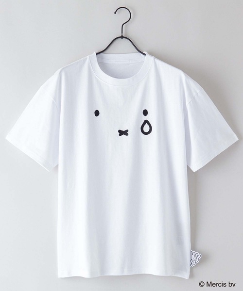 Miffy（ ミッフィー）の「【 MIFFY/ミッフィー】コラボ Tシャツ ドロップショルダー 　オーバーサイズ（Tシャツ/カットソー・メンズ・ピンク系その他/オフホワイト/ブルー系その他/ホワイト・MEDIUM/SMALL/X-LARGE/LARGE）」の5枚目の写真