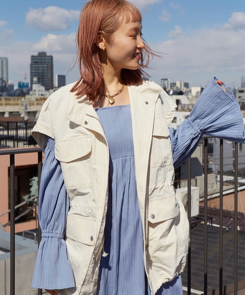 w closet（ダブルクローゼット）の「キャンディスリーブバックリボンワンピース（ワンピース・レディース・ミント/キナリ/ブルーパープル・FREE）」の12枚目の写真