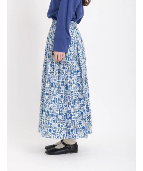 sm2rhythm（サマンサモスモスリズム）の「プリントタックスカート（スカート・レディース・イエロー/ブルー/ブラック・ﾌﾘ-）」の17枚目の写真