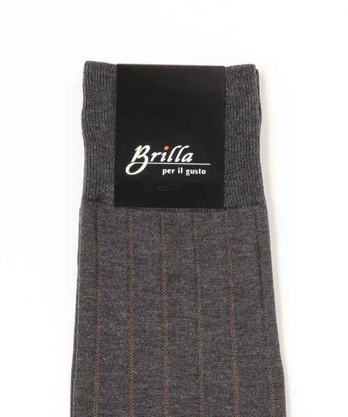 BRILLA per il gusto(ブリッラペルイルグースト)の「Brilla per il gusto / チョークストライプ ソックス(ソックス/靴下・メンズ・ネイビー/グレー/ダークブラウン/ブラック・ONE SIZE)」の6枚目の写真