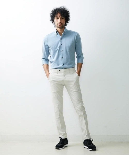 MICHEL KLEIN HOMME (ミッシェルクランオム)の「《日本製》千鳥柄イージーケア七分シャツ(シャツ/ブラウス・メンズ・ブラック/ベージュ/ブルー/グリーン・LARGE/X-LARGE/MEDIUM)」の5枚目の写真