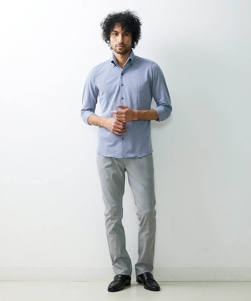MICHEL KLEIN HOMME (ミッシェルクランオム)の「《日本製》千鳥柄イージーケア七分シャツ(シャツ/ブラウス・メンズ・ブラック/ベージュ/ブルー/グリーン・LARGE/X-LARGE/MEDIUM)」の8枚目の写真