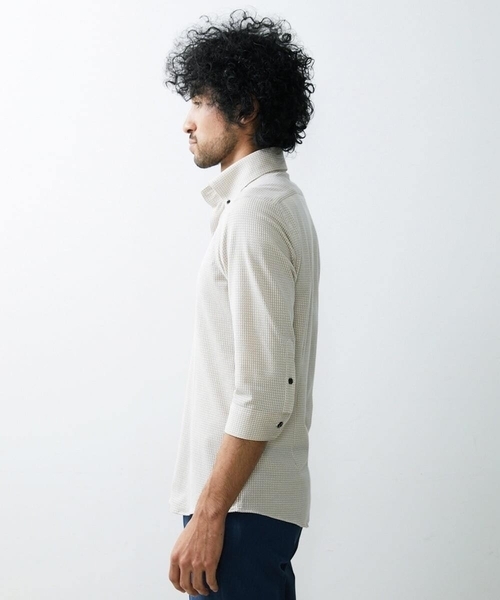 MICHEL KLEIN HOMME (ミッシェルクランオム)の「《日本製》千鳥柄イージーケア七分シャツ(シャツ/ブラウス・メンズ・ブラック/ベージュ/ブルー/グリーン・LARGE/X-LARGE/MEDIUM)」の12枚目の写真