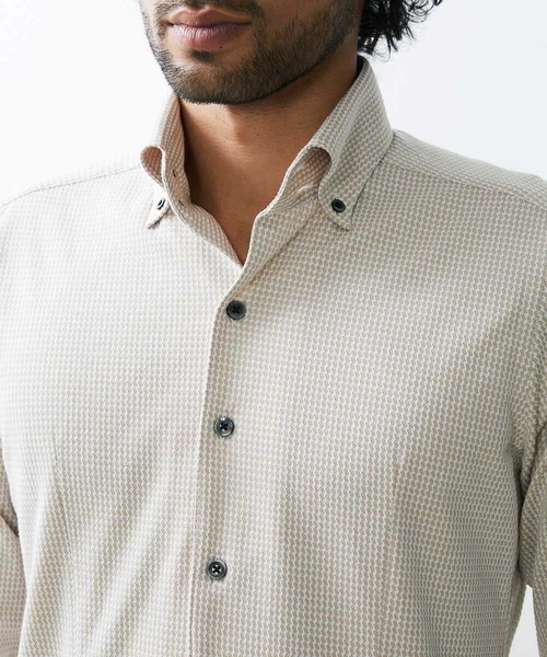 MICHEL KLEIN HOMME (ミッシェルクランオム)の「《日本製》千鳥柄イージーケア七分シャツ(シャツ/ブラウス・メンズ・ブラック/ベージュ/ブルー/グリーン・LARGE/X-LARGE/MEDIUM)」の14枚目の写真