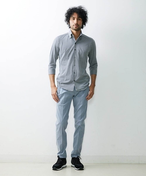 MICHEL KLEIN HOMME (ミッシェルクランオム)の「《日本製》千鳥柄イージーケア七分シャツ(シャツ/ブラウス・メンズ・ブラック/ベージュ/ブルー/グリーン・LARGE/X-LARGE/MEDIUM)」の20枚目の写真