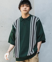 RAGEBLUE | ダブルジャガード/総柄ニットポロシャツ(ポロシャツ)