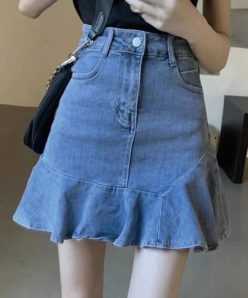 SPIGA(スピーガ)の「裾フレア切替デニムスカート(デニムスカート・レディース・ブルー・MEDIUM/SMALL)」の6枚目の写真