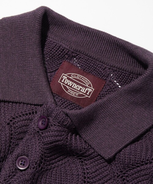 TOWNCRAFT（タウンクラフト）の「Towncraft PREP/タウンクラフトプレップ Jacquard Knit Polo/ジャカード ニットポロシャツ（ニット/セーター・メンズ・パープル/ブラック・LARGE/MEDIUM）」の12枚目の写真