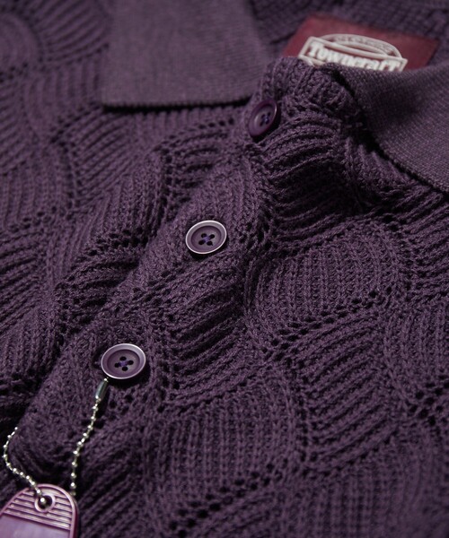 TOWNCRAFT（タウンクラフト）の「Towncraft PREP/タウンクラフトプレップ Jacquard Knit Polo/ジャカード ニットポロシャツ（ニット/セーター・メンズ・パープル/ブラック・LARGE/MEDIUM）」の14枚目の写真