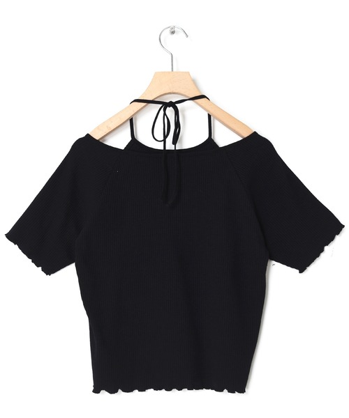 w closet(ダブルクローゼット)の「ホルターネックアメリカンスリーブプルオーバー(Tシャツ/カットソー・レディース・ブラック/ブルー系その他/ホワイト×ブラック/オフホワイト・FREE)」の15枚目の写真