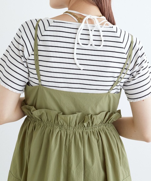 w closet(ダブルクローゼット)の「ホルターネックアメリカンスリーブプルオーバー(Tシャツ/カットソー・レディース・ブラック/ブルー系その他/ホワイト×ブラック/オフホワイト・FREE)」の20枚目の写真