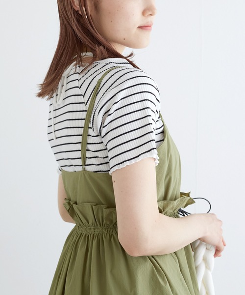 w closet(ダブルクローゼット)の「ホルターネックアメリカンスリーブプルオーバー(Tシャツ/カットソー・レディース・ブラック/ブルー系その他/ホワイト×ブラック/オフホワイト・FREE)」の21枚目の写真