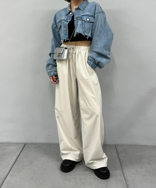 WHO'S WHO gallery（フーズフーギャラリー）の「イージーファットパンツ（カーゴパンツ・レディース・ブラック/ベージュ/アイボリー・FREE）」の9枚目の写真