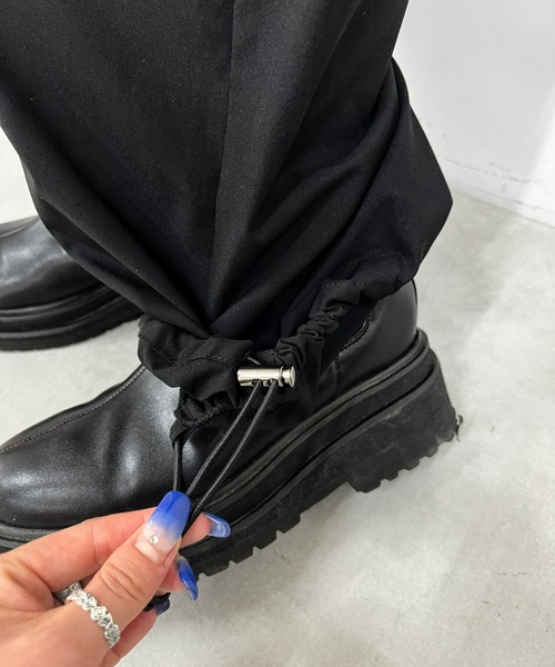 WHO'S WHO gallery（フーズフーギャラリー）の「イージーファットパンツ（カーゴパンツ・レディース・ブラック/ベージュ/アイボリー・FREE）」の10枚目の写真