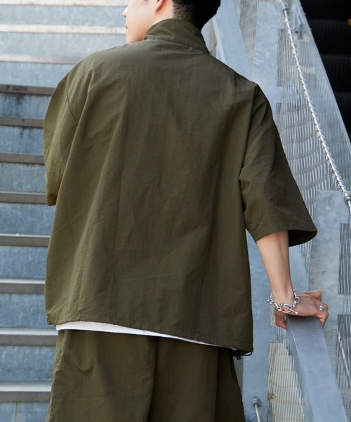 CIAOPANIC TYPY（チャオパニックティピー）の「【WEB限定】ナイロンハーフジップビッグシルエットアノラックジャケット（ナイロンジャケット・メンズ・ネイビー/オフホワイト/オリーブ・MEDIUM/LARGE）」の14枚目の写真