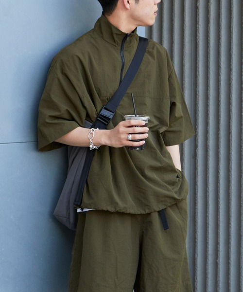 CIAOPANIC TYPY（チャオパニックティピー）の「【WEB限定】ナイロンハーフジップビッグシルエットアノラックジャケット（ナイロンジャケット・メンズ・ネイビー/オフホワイト/オリーブ・MEDIUM/LARGE）」の15枚目の写真