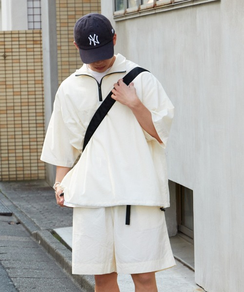 CIAOPANIC TYPY（チャオパニックティピー）の「【WEB限定】ナイロンハーフジップビッグシルエットアノラックジャケット（ナイロンジャケット・メンズ・ネイビー/オフホワイト/オリーブ・MEDIUM/LARGE）」の4枚目の写真