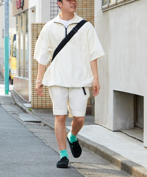 CIAOPANIC TYPY（チャオパニックティピー）の「【WEB限定】ナイロンハーフジップビッグシルエットアノラックジャケット（ナイロンジャケット・メンズ・ネイビー/オフホワイト/オリーブ・MEDIUM/LARGE）」の11枚目の写真