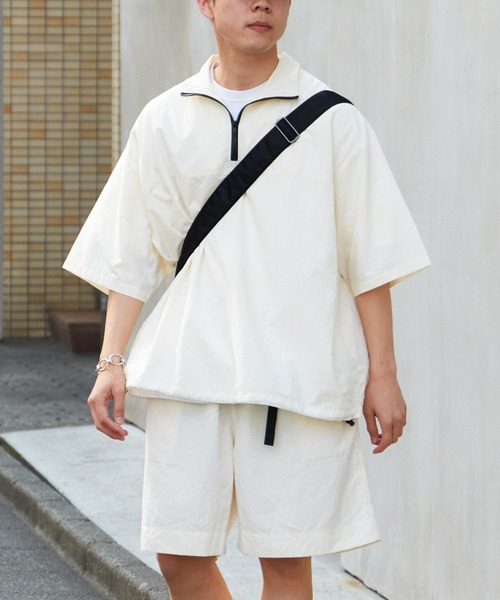 CIAOPANIC TYPY（チャオパニックティピー）の「【WEB限定】ナイロンハーフジップビッグシルエットアノラックジャケット（ナイロンジャケット・メンズ・ネイビー/オフホワイト/オリーブ・MEDIUM/LARGE）」の5枚目の写真