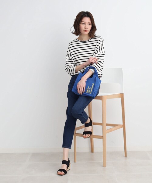 SHOO・LA・RUE（シューラルー）の「◆マルシェバッグ ミニサイズ（トートバッグ・レディース・カーキ/アイボリー/ブルー/ベージュ・00）」の21枚目の写真