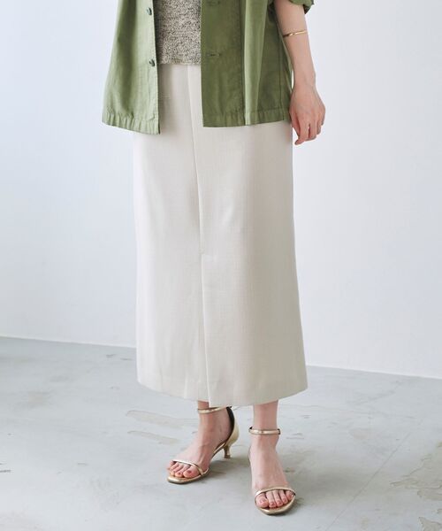 le.coeur blanc（ルクールブラン）の「スラブポケットストレートスカート（スカート・レディース・ライトグリーン/アイボリー/ブルー・36/38）」の4枚目の写真