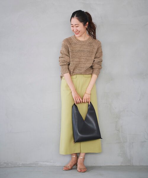 le.coeur blanc（ルクールブラン）の「スラブポケットストレートスカート（スカート・レディース・ライトグリーン/アイボリー/ブルー・36/38）」の5枚目の写真