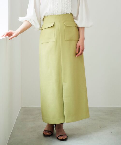 le.coeur blanc（ルクールブラン）の「スラブポケットストレートスカート（スカート・レディース・ライトグリーン/アイボリー/ブルー・36/38）」の18枚目の写真
