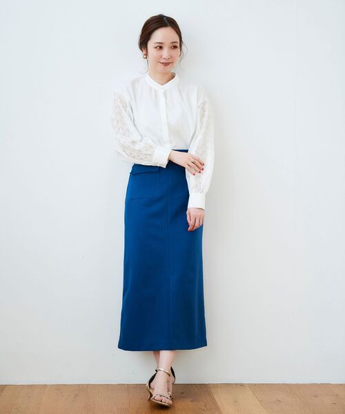 le.coeur blanc（ルクールブラン）の「スラブポケットストレートスカート（スカート・レディース・ライトグリーン/アイボリー/ブルー・36/38）」の16枚目の写真