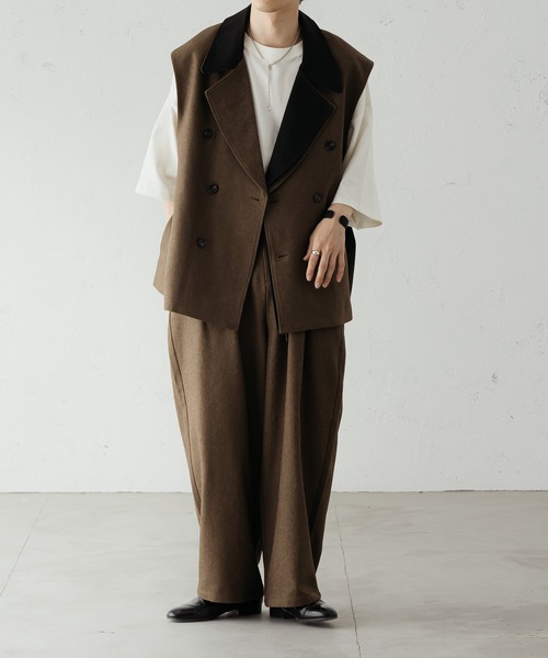 epnok（エプノック）の「ハイウエストタックワイドパンツ（その他パンツ・メンズ・ブラック/カーキ/ベージュ・SMALL/MEDIUM/LARGE）」の7枚目の写真