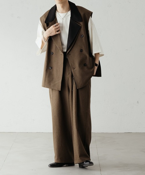 epnok（エプノック）の「ハイウエストタックワイドパンツ（その他パンツ・メンズ・ブラック/カーキ/ベージュ・SMALL/MEDIUM/LARGE）」の15枚目の写真