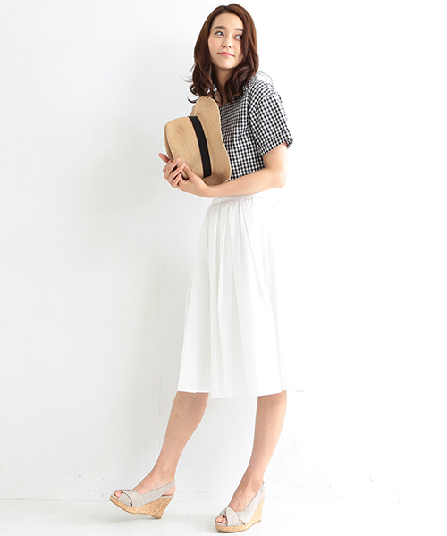 BEAMS LIGHTS Women's（ビームスライツ ウィメンズ）の「BEAMS LIGHTS / タイプライター ミディアムスカート（スカート・レディース・オフホワイト/ベージュ/オリーブ・38/36）」の8枚目の写真