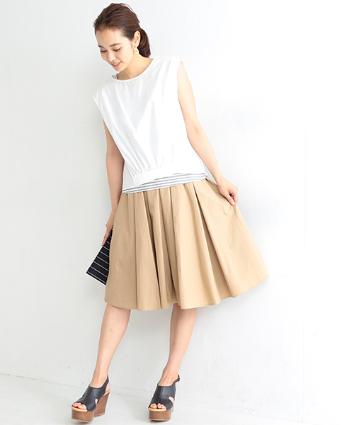 BEAMS LIGHTS Women's（ビームスライツ ウィメンズ）の「BEAMS LIGHTS / タイプライター ミディアムスカート（スカート・レディース・オフホワイト/ベージュ/オリーブ・38/36）」の9枚目の写真