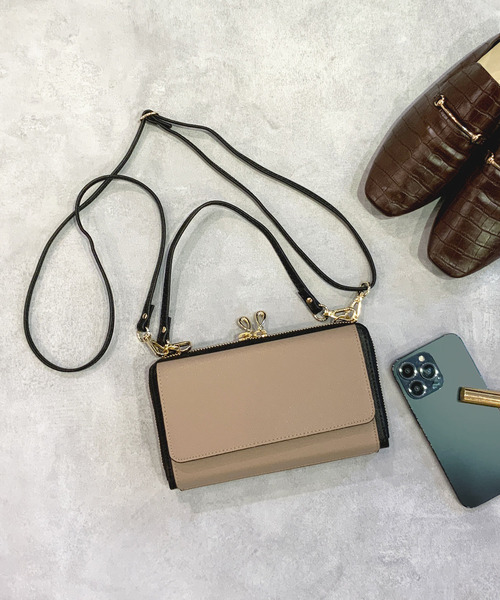 cache cache（カシュ カシュ）の「カシュカシュ cachecache / WEB限定カラーコンビウォレットショルダーバッグ（ショルダーバッグ・レディース・ブラック/マスタード/キャメル/ネイビー/ベージュ系その他/グレー/ホワイト系その他/グリーン/ピンク/ベージュ系その他2/ホワイト/ブロンズ・FREE）」の7枚目の写真