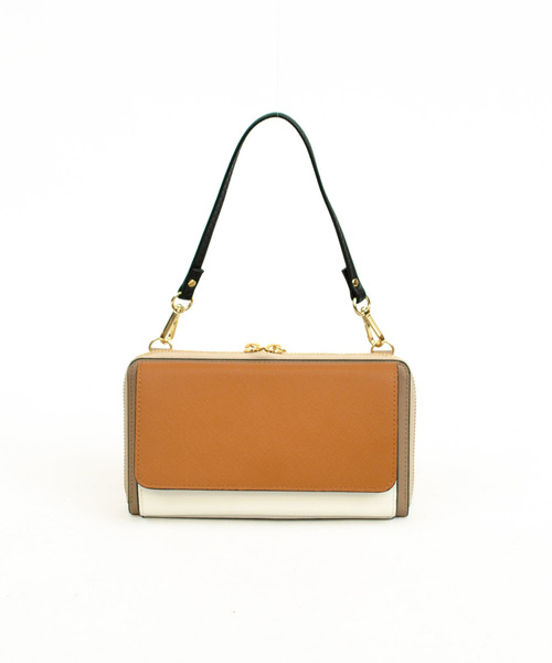 cache cache（カシュ カシュ）の「カシュカシュ cachecache / WEB限定カラーコンビウォレットショルダーバッグ（ショルダーバッグ・レディース・ブラック/マスタード/キャメル/ネイビー/ベージュ系その他/グレー/ホワイト系その他/グリーン/ピンク/ベージュ系その他2/ホワイト/ブロンズ・FREE）」の19枚目の写真