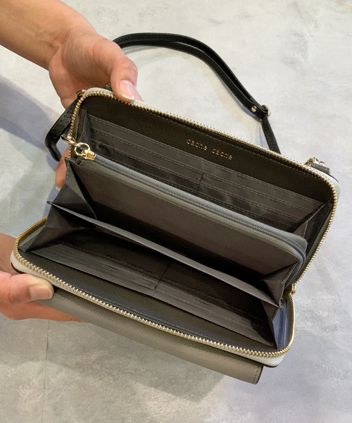 cache cache（カシュ カシュ）の「カシュカシュ cachecache / WEB限定カラーコンビウォレットショルダーバッグ（ショルダーバッグ・レディース・ブラック/マスタード/キャメル/ネイビー/ベージュ系その他/グレー/ホワイト系その他/グリーン/ピンク/ベージュ系その他2/ホワイト/ブロンズ・FREE）」の21枚目の写真