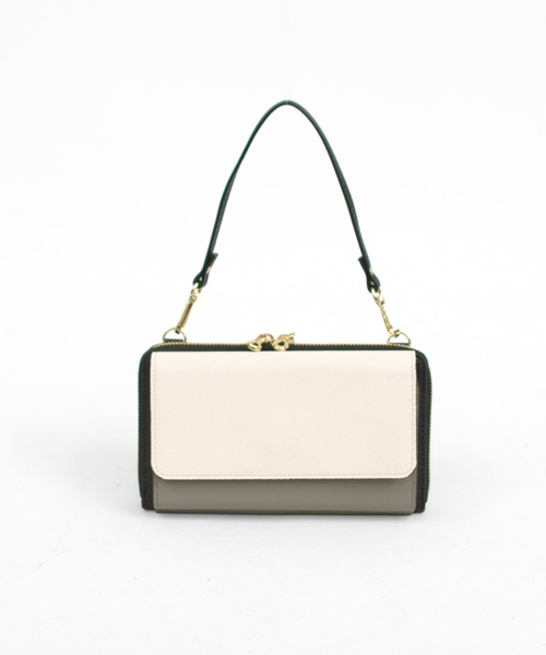 cache cache（カシュ カシュ）の「カシュカシュ cachecache / WEB限定カラーコンビウォレットショルダーバッグ（ショルダーバッグ・レディース・ブラック/マスタード/キャメル/ネイビー/ベージュ系その他/グレー/ホワイト系その他/グリーン/ピンク/ベージュ系その他2/ホワイト/ブロンズ・FREE）」の15枚目の写真