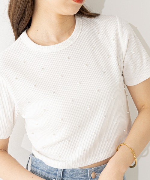 Chico(チコ)の「リブパールチビT(Tシャツ/カットソー・レディース・ホワイト/ブラック/ブルー/ホワイト系その他2・FREE)」の11枚目の写真