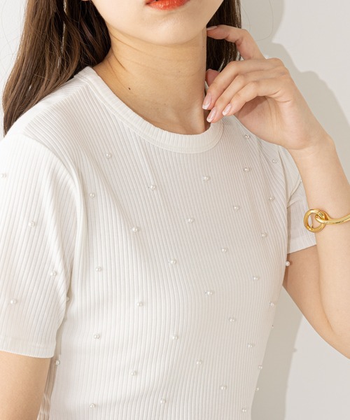 Chico(チコ)の「リブパールチビT(Tシャツ/カットソー・レディース・ホワイト/ブラック/ブルー/ホワイト系その他2・FREE)」の15枚目の写真
